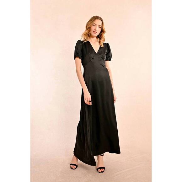 MOLLY BRACKEN Dresses & Skirts - NEW MOLLY BRACKEN long satin dress in black